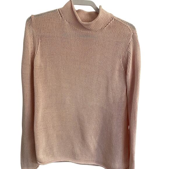 Eddie Bauer Light Pink Cotton Blend Long Sleeve Sweater Sz M - Picture 1 of 7